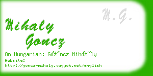 mihaly goncz business card